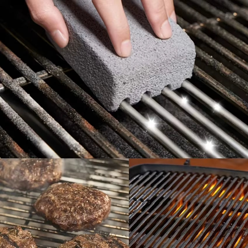 Ultimate BBQ Grill Cleaning Brush & Pumice Stone - Effortless Outdoor Kitchen Maintenance Tools