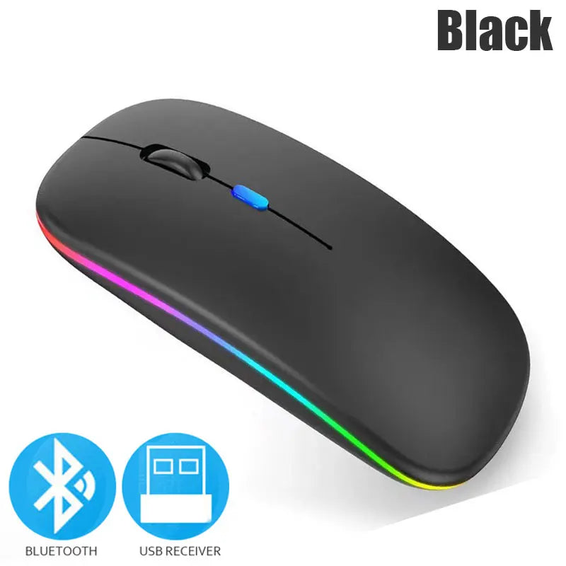 Unleash Your Gaming Potential with the OLOPKY Bluetooth 5.0 Wireless RGB Gaming Mouse - Rechargeable, 1600 DPI, and Perfect for PC, Laptop, and MacBook!